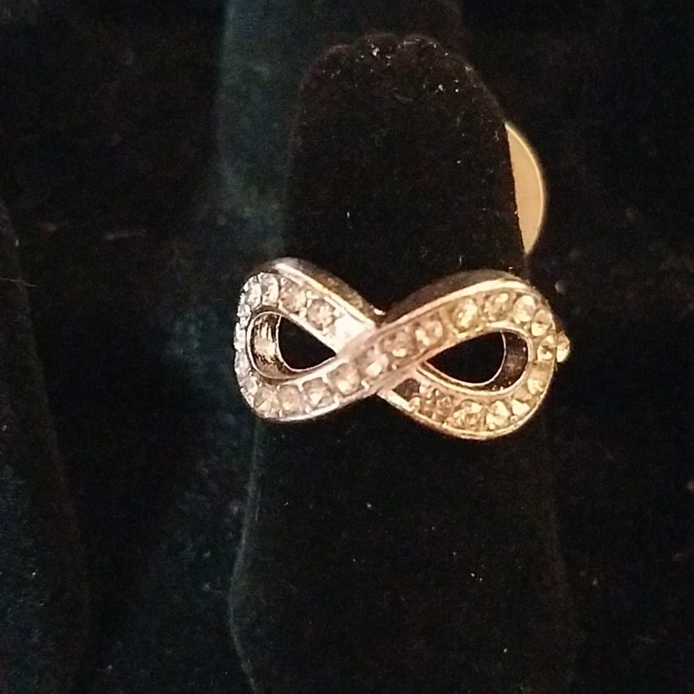 Rhinestone Faux Diamond Infinity Ring